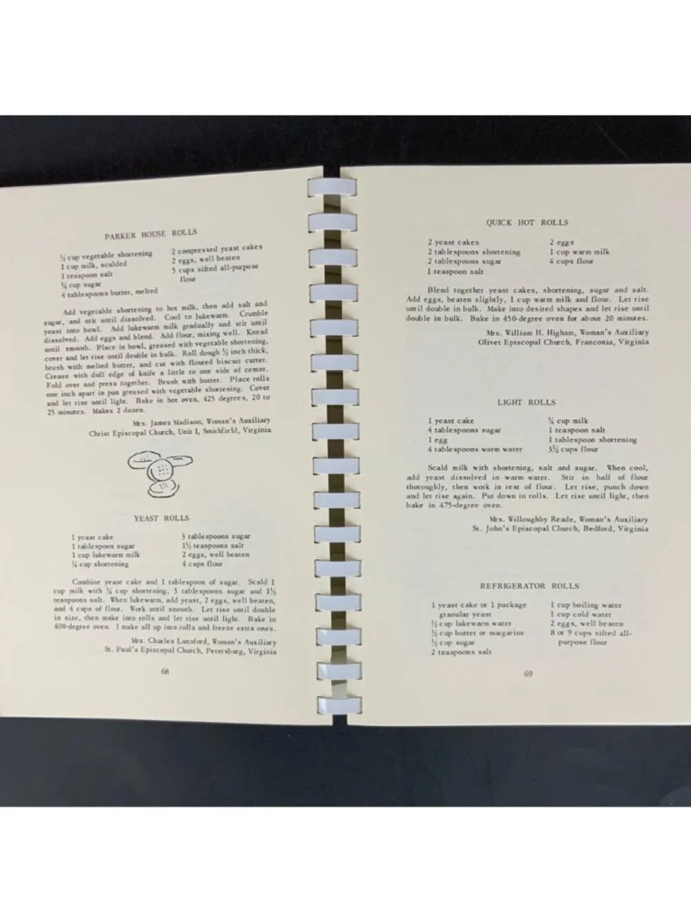 Virginia Cookery Past and Present Vintage Cookbook Olivet Episcopal Church 1982